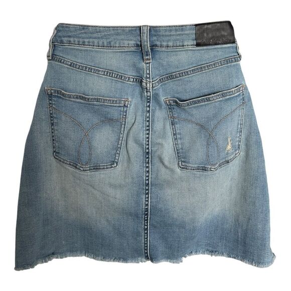 CALVIN KLEIN JEANS Denim Mini Skirt Distressed Design Size 30 - Picture 4 of 5